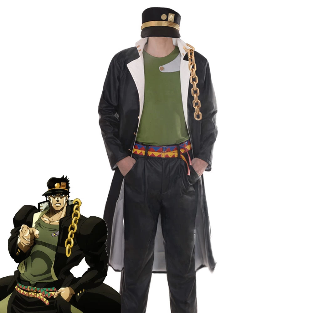 JoJo's Bizarre Adventure Kujo Jotaro Green Vest Cosplay Costume 3 JoJo's Bizarre Adventure Kujo Jotaro Green Vest Cosplay Costume