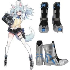Girls Frontline PA15 Sliver Black Shoes Cosplay Boots