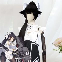 Azur Lane Takao Black Cosplay Wig - Wig + Ears
