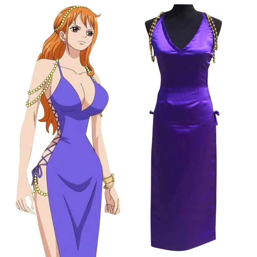 One Piece Nami Zou Island Purple Dress Cosplay Costume 3 One Piece Nami Zou Island Purple Dress Cosplay Costume