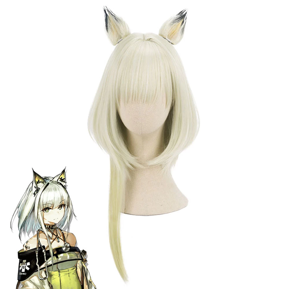 Arknights Kal'tsit Green White Cosplay Wig - Wig + Ears 3 Arknights Kal'tsit Green White Cosplay Wig - Wig + Ears