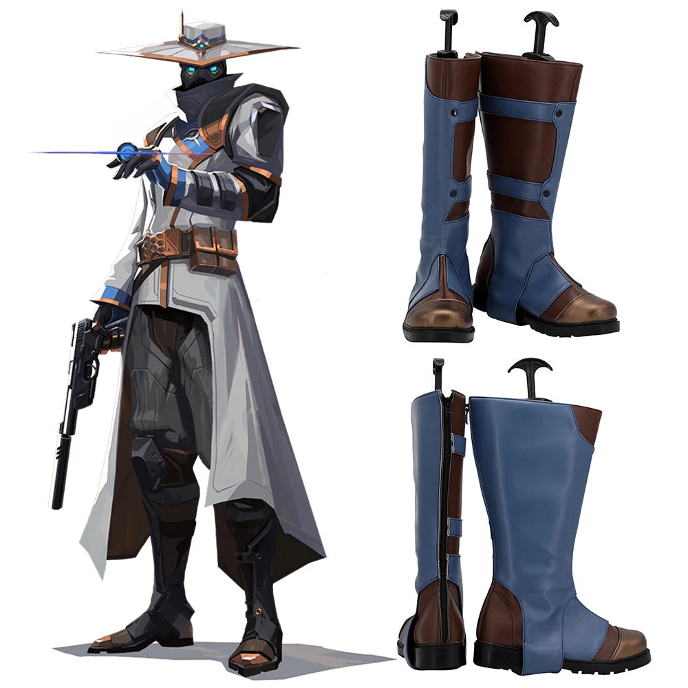Valorant Cypher Grey Shoes Cosplay Boots 4 Valorant Cypher Grey Shoes Cosplay Boots - Image 2