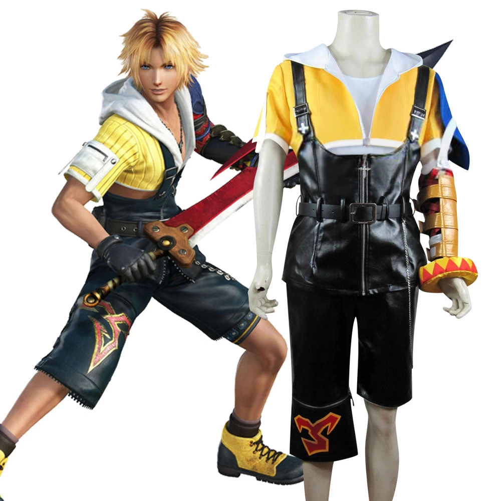 Final Fantasy X FF10 FFX Tidus Cosplay Costume 3 Final Fantasy X FF10 FFX Tidus Cosplay Costume