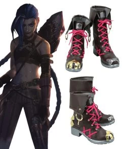 League Of Legends LOL Arcane Jinx Brown Cosplay Boots