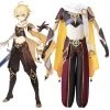 Genshin Impact Player Male Traveller Aether Cosplay Costume
