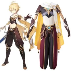 Genshin Impact Player Male Traveller Aether Cosplay Costume