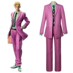 JoJo's Bizarre Adventure Yoshikage Kira Pink Cosplay Costume