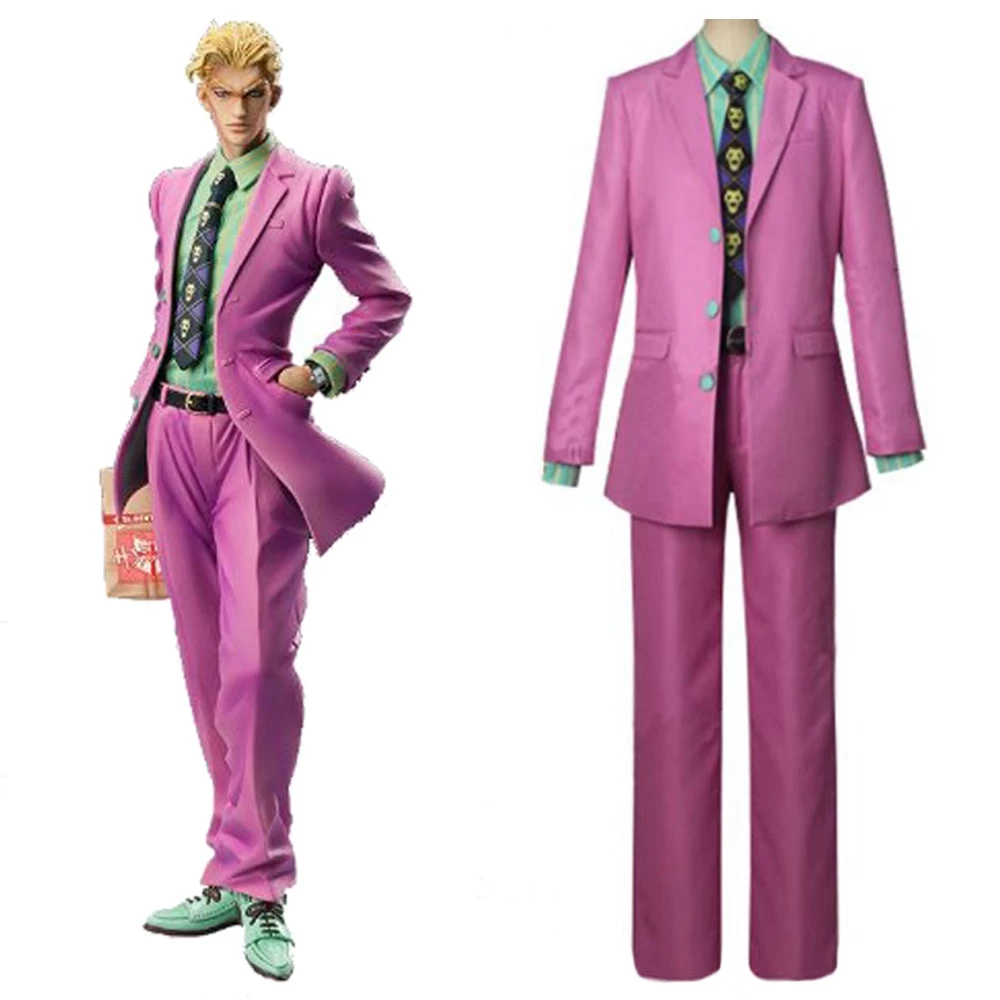 JoJo's Bizarre Adventure Yoshikage Kira Pink Cosplay Costume 3 JoJo's Bizarre Adventure Yoshikage Kira Pink Cosplay Costume