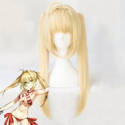 Fate Grand Order Saber Caster Nero Claudius Swimsuit Golden Cosplay Wig - B Edition