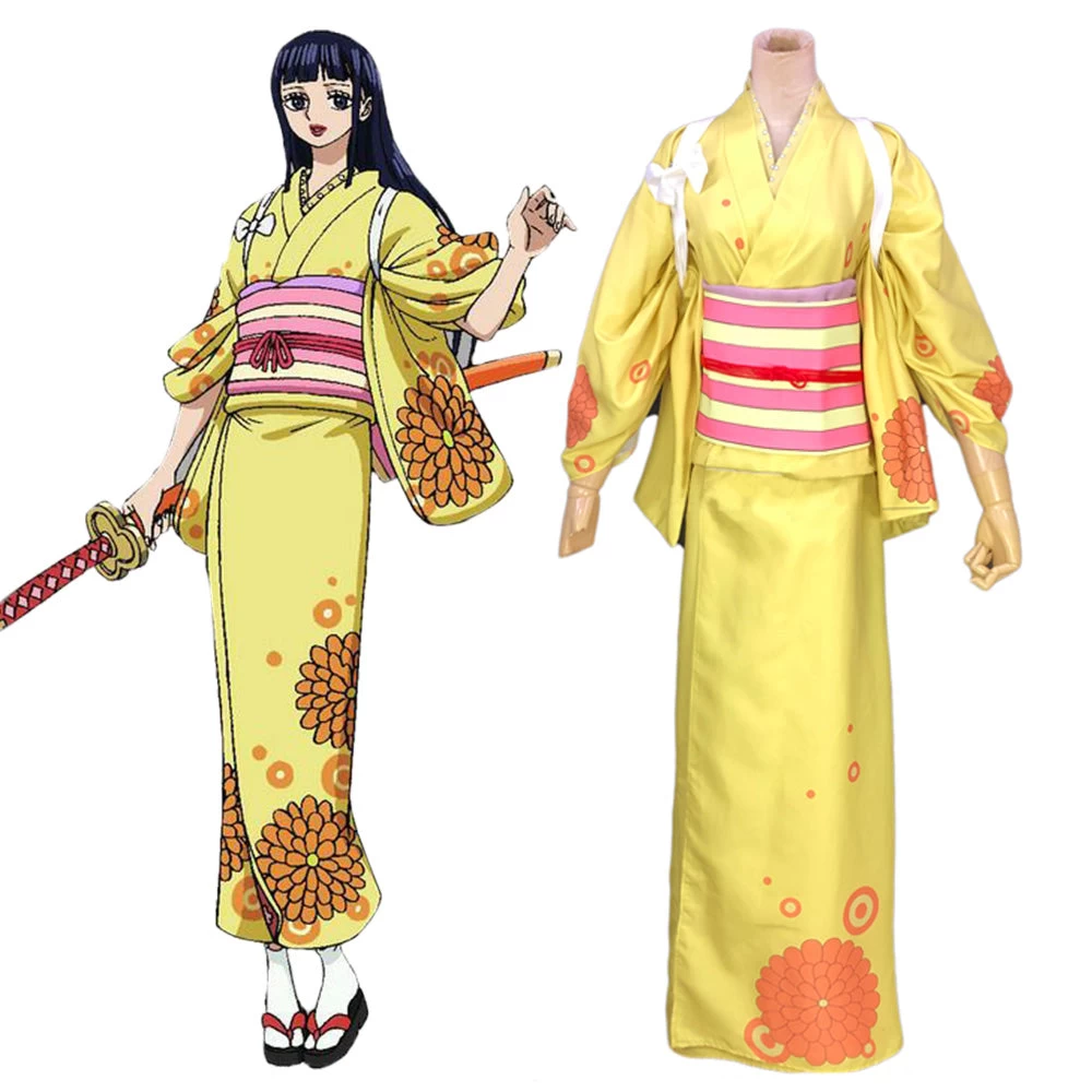 One Piece Wano Country Arc Kikunojo OKiku Kimono Cosplay Costume 3 One Piece Wano Country Arc Kikunojo OKiku Kimono Cosplay Costume