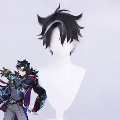 Genshin Impact Wriothesley Black Cosplay Wig