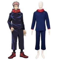 Jujutsu Kaisen Sorcery Fight Yuji Itadori Anime Ver.Deep Blue Cosplay Costume