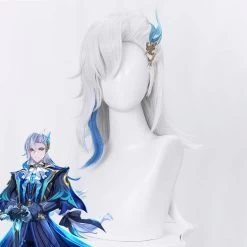 Genshin Impact Navilette Neuvillette Silver Cosplay Wig