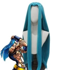 Jojo's Bizarre Adventure: Stone Ocean Narciso Anasui Male Blue Cosplay Wig