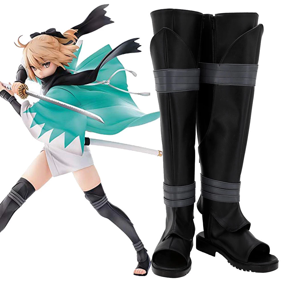 Fate Grand Order Saber Altria Pendragon King Arthur Okita Souji Shoes Cosplay Boots 3 Fate Grand Order Saber Altria Pendragon King Arthur Okita Souji Shoes Cosplay Boots