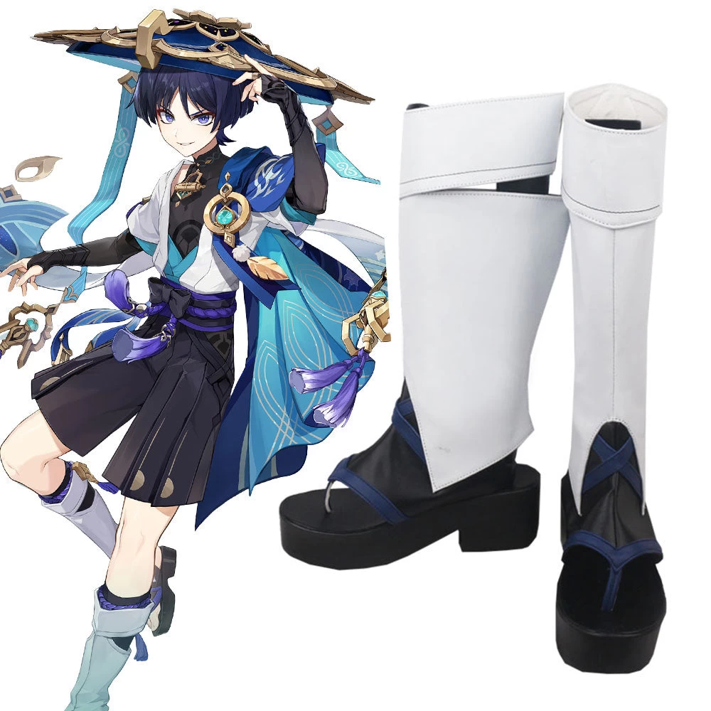 Genshin Impact Scaramouche The Wanderer Cosplay Boots 3 Genshin Impact Scaramouche The Wanderer Cosplay Boots