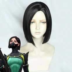 Valorant Viper Black Cosplay Wig