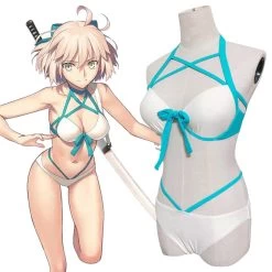 Fate Grand Order 2019 Summer Okita Souji Swimsuit Cosplay Costume