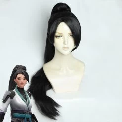 Valorant Sage Black Cosplay Wig