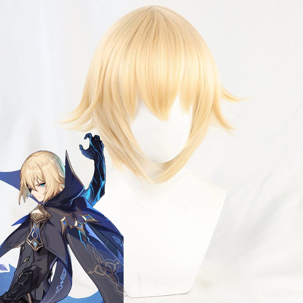 Genshin Impact Dainsleif Golden Cosplay Wig 3 Genshin Impact Dainsleif Golden Cosplay Wig