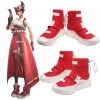 Overwatch2 OW2 Kiriko Red Cosplay Shoes