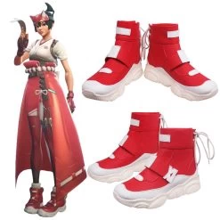 Overwatch2 OW2 Kiriko Red Cosplay Shoes