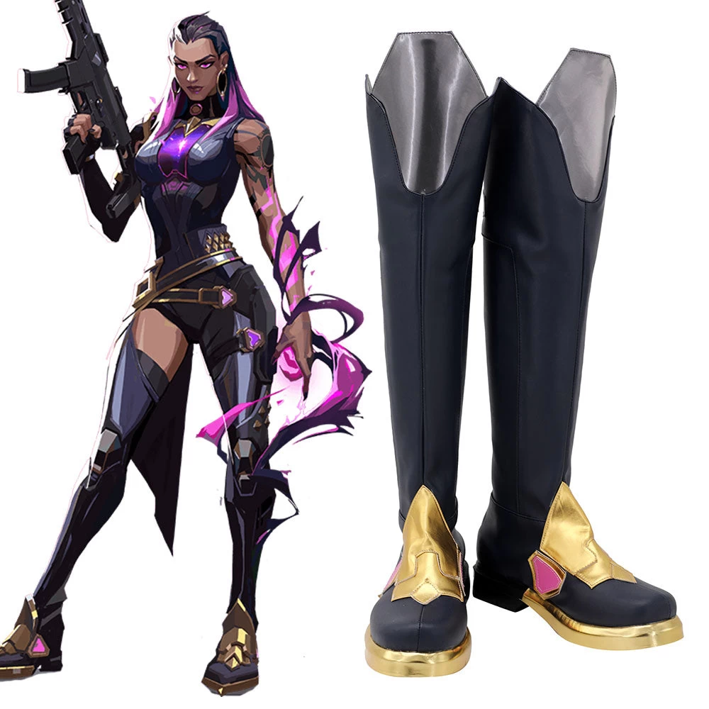 Valorant Reyna Black Cosplay Boots 3 Valorant Reyna Black Cosplay Boots