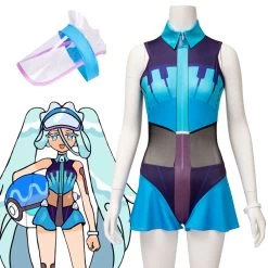 Pokemon Feat. Hatsune Miku Project VOLTAGE Water Type Cosplay Costume