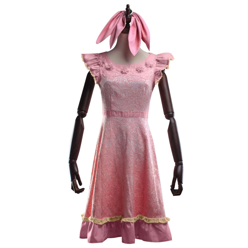 Final Fantasy VII Remake FF7 Aerith Gainsborough Dress Cosplay Costume 4 Final Fantasy VII Remake FF7 Aerith Gainsborough Dress Cosplay Costume - Image 2