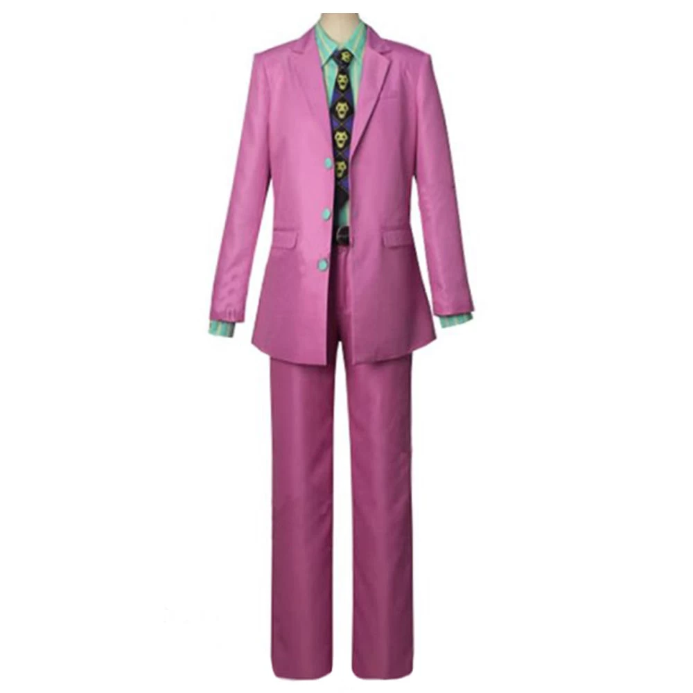 JoJo's Bizarre Adventure Yoshikage Kira Pink Cosplay Costume 4 JoJo's Bizarre Adventure Yoshikage Kira Pink Cosplay Costume - Image 2