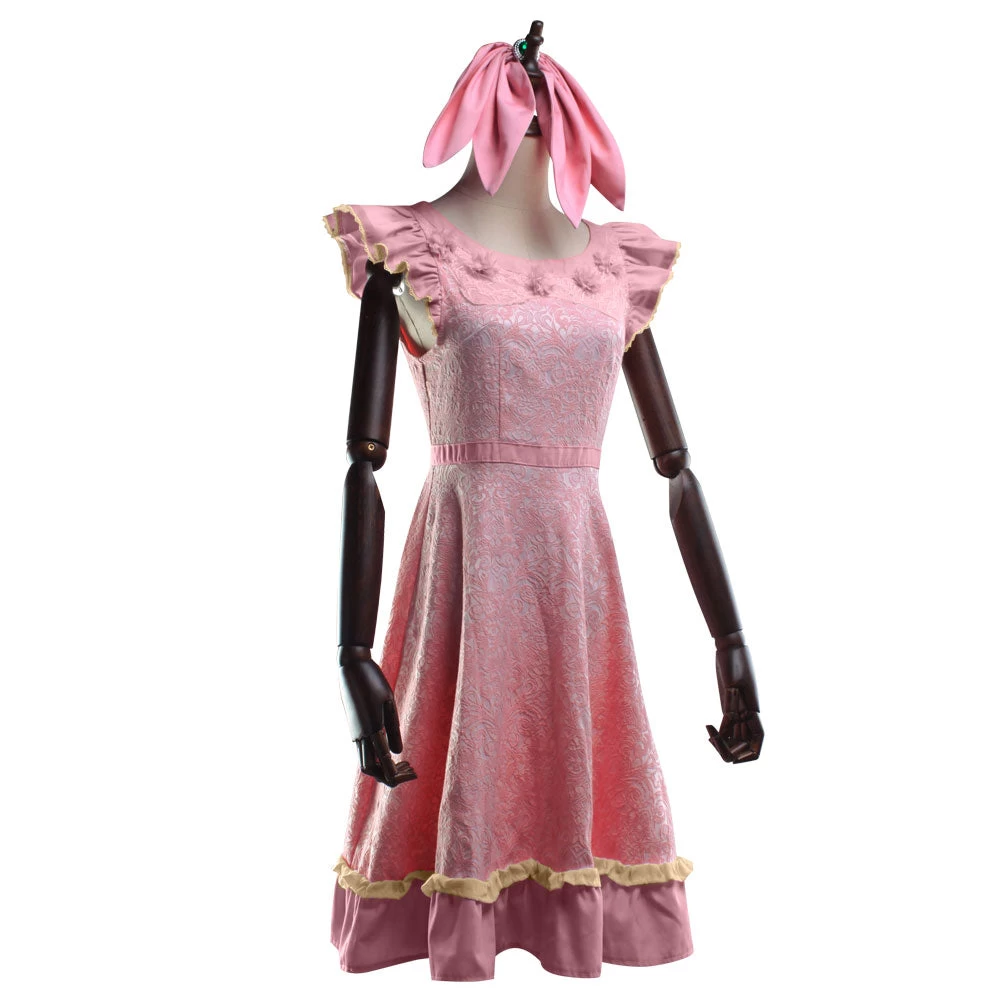 Final Fantasy VII Remake FF7 Aerith Gainsborough Dress Cosplay Costume 5 Final Fantasy VII Remake FF7 Aerith Gainsborough Dress Cosplay Costume - Image 3