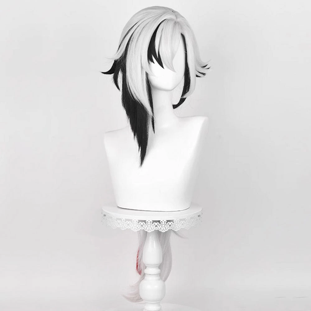 Genshin Impact Fatui Servant Arlecchino Silver Long Hair Cosplay Wig 6 Genshin Impact Fatui Servant Arlecchino Silver Long Hair Cosplay Wig - Image 4