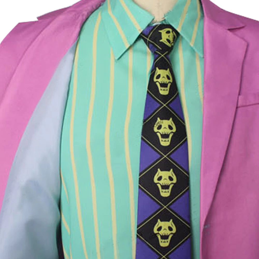 JoJo's Bizarre Adventure Yoshikage Kira Pink Cosplay Costume 7 JoJo's Bizarre Adventure Yoshikage Kira Pink Cosplay Costume - Image 5
