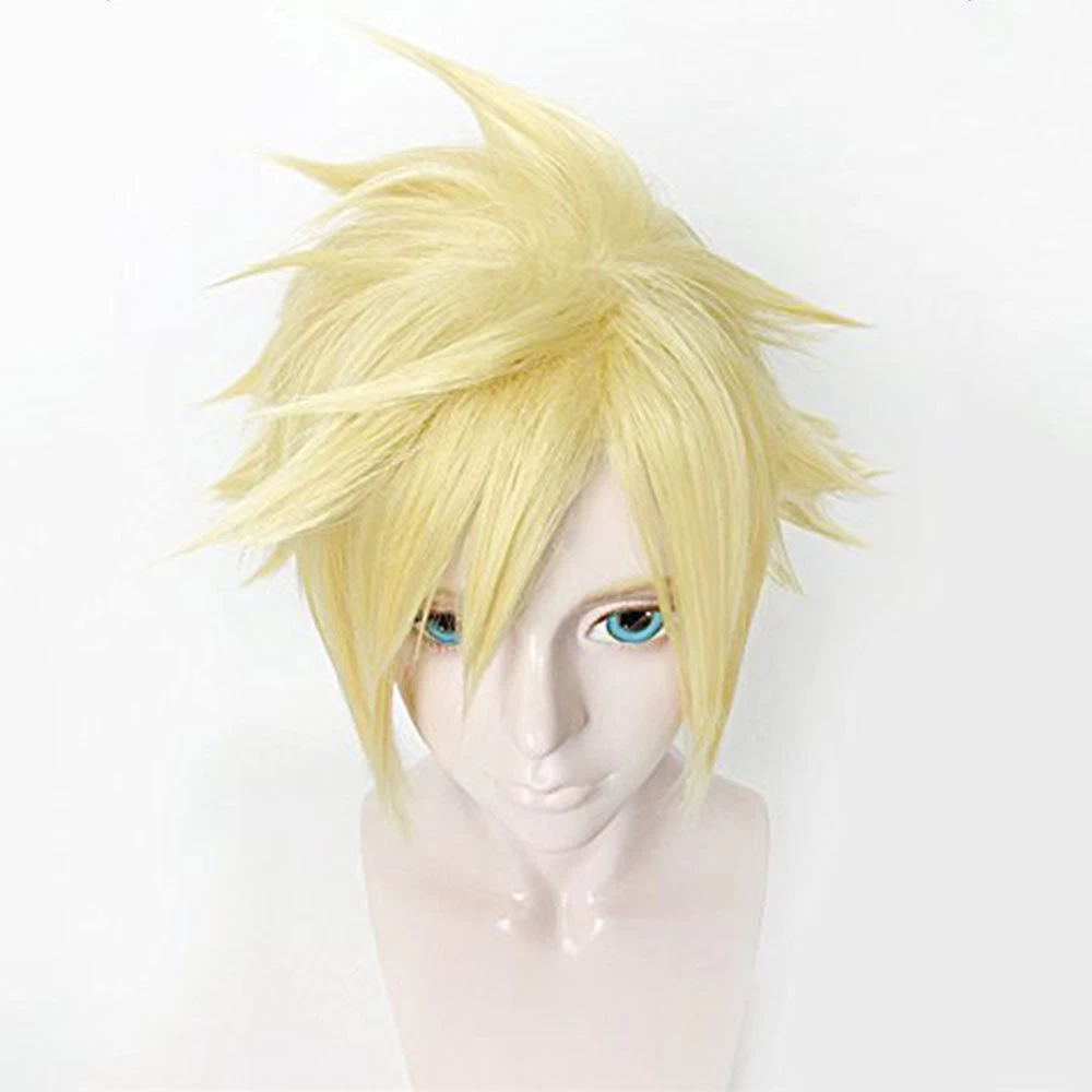 Final Fantasy VII Remake FF7 Cloud Strife Golden Cosplay Wig 7 Final Fantasy VII Remake FF7 Cloud Strife Golden Cosplay Wig - Image 5