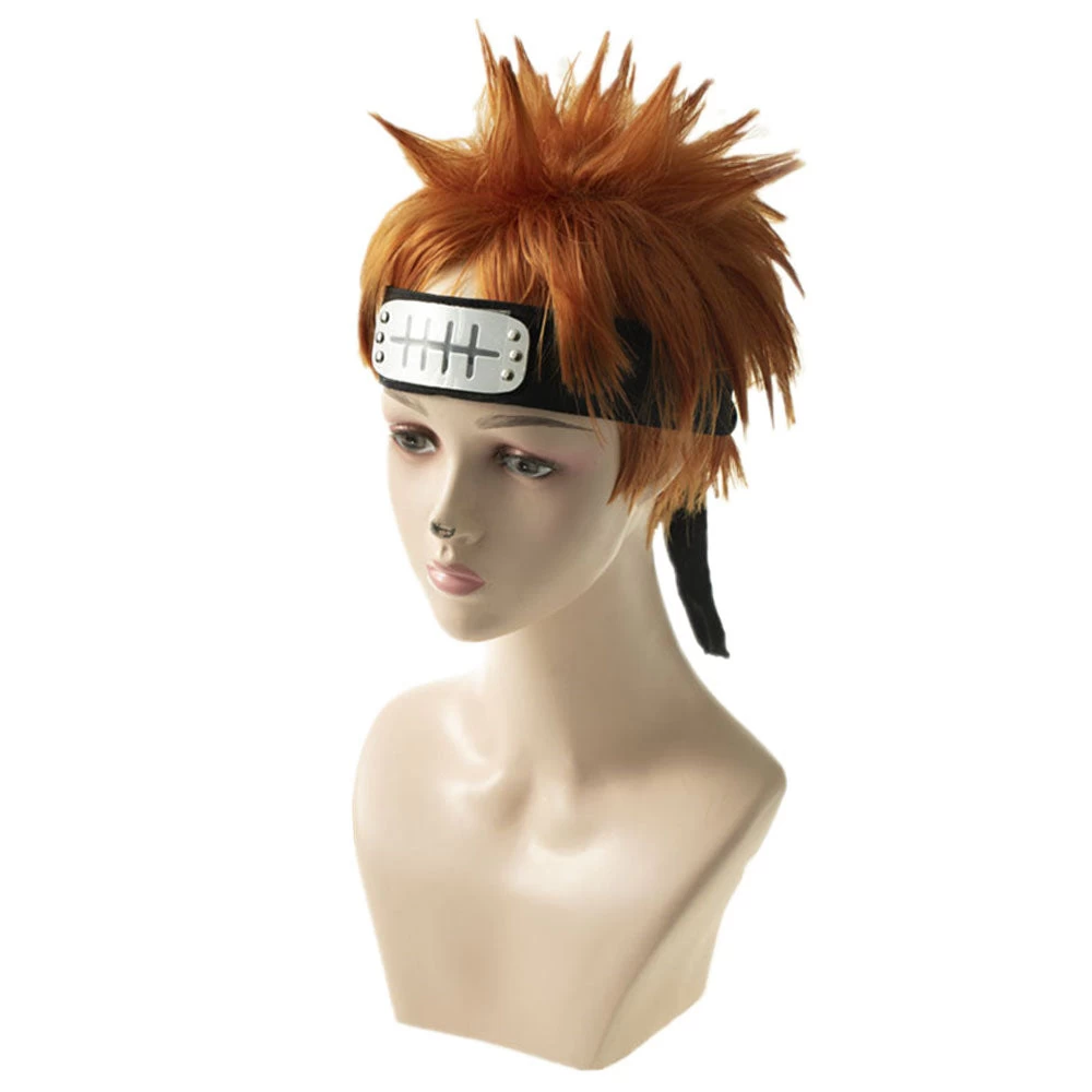 Akatsuki Pain Pein From Naruto Halloween Orange Cosplay Wig 4 Akatsuki Pain Pein From Naruto Halloween Orange Cosplay Wig - Image 2