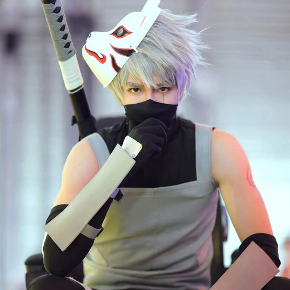 Anbu's Hatake Kakashi From Naruto Halloween Cosplay Costume 3 Anbu's Hatake Kakashi From Naruto Halloween Cosplay Costume