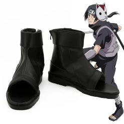 Anbu's Itachi Uchiha From Naruto Halloween Black Cosplay Shoes