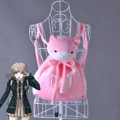 Danganronpa 2 Cute Chiaki Nanami Pink Cat Backpack Cosplay Accessory Prop