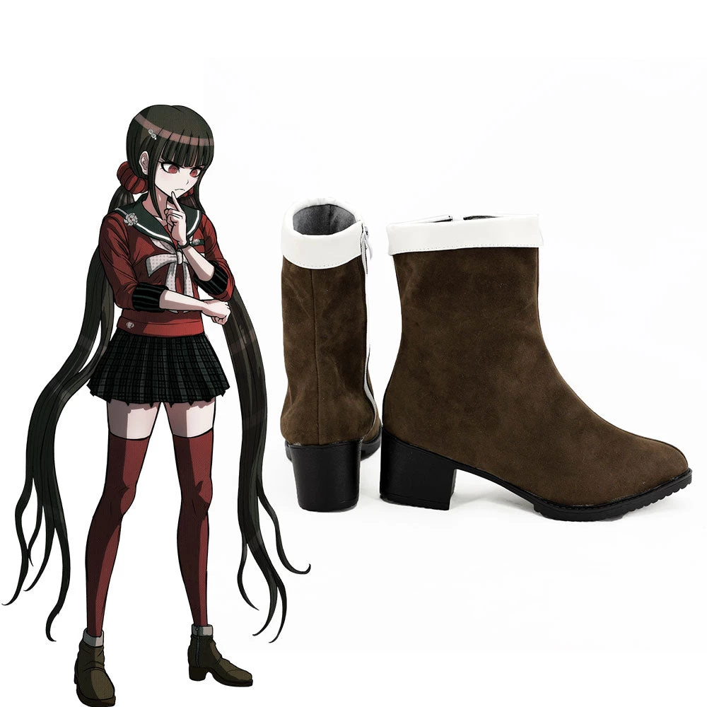 Danganronpa V3: Killing Harmony Maki Harukawa Brown Shoes Cosplay Boots 4 Danganronpa V3: Killing Harmony Maki Harukawa Brown Shoes Cosplay Boots - Image 2