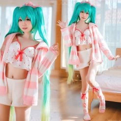 Vocaloid Hatsune Miku Room Wear Pajamas Cosplay Costume