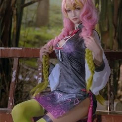 Demon Slayer: Kimetsu No Yaiba Kanroji Mitsuri Cheongsam Halloween Cosplay Costume