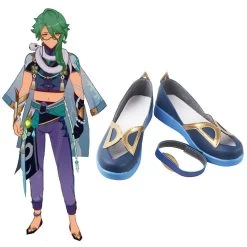 Genshin Impact Baishu Blue Cosplay Shoes