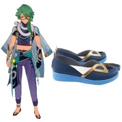Genshin Impact Baishu Blue Cosplay Shoes -Cosplay Shop GenshinImpactBaishuBlueCosplayShoes 3