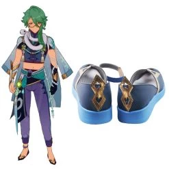 Genshin Impact Baishu Blue Cosplay Shoes -Cosplay Shop GenshinImpactBaishuBlueCosplayShoes 4