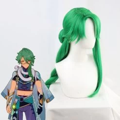 Genshin Impact Baishu Green Cosplay Wig 8 Genshin Impact Baishu Green Cosplay Wig -Cosplay Shop GenshinImpactBaishuGreenCosplayWig 3