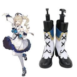 Genshin Impact Barbara White Cosplay Shoes