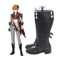 Genshin Impact Childe Tartaglia Black Shoes Cosplay Boots -Cosplay Shop GenshinImpactChildeTartagliaBlackShoesCosplayBoots 4