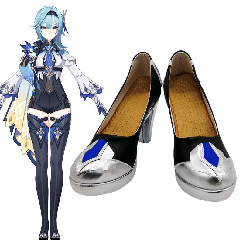Genshin Impact Eula Silver Cosplay Shoes 3 Genshin Impact Eula Silver Cosplay Shoes