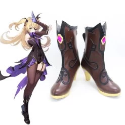 Genshin Impact Fischl Brown Cosplay Boots