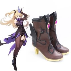 Genshin Impact Fischl Brown Cosplay Boots -Cosplay Shop GenshinImpactFischlBrownCosplayShoes 3